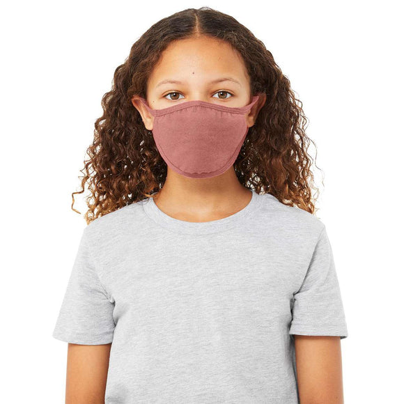 TT044Y BELLA + CANVAS Youth 2-Ply Reusable Face Mask Heather Mauve