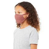 TT044Y BELLA + CANVAS Youth 2-Ply Reusable Face Mask Heather Mauve