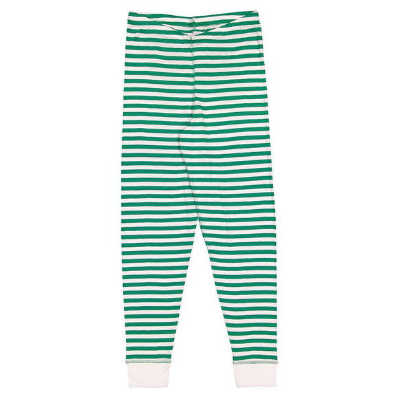 602Z LAT Adult Baby Rib Pajama Pants Kelly/ White Stripe