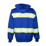 B310-313 Kishigo EV Series® Enhanced Visibility Full-Zip Hooded Sweatshirt Royal Blue/ Lime