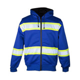 B310-313 Kishigo EV Series® Enhanced Visibility Full-Zip Hooded Sweatshirt Royal Blue/ Lime