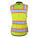 S5021-5022 Kishigo Premium Black Series® Women's Heavy Duty Surveyors Vest Lime