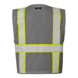 B100-111 Kishigo EV Series® Enhanced Visibility Multi-Pocket Mesh Vest Grey/ Lime - B111