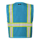 B100-111 Kishigo EV Series® Enhanced Visibility Multi-Pocket Mesh Vest Electric Blue/ Lime - B110