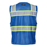 B150-156 Kishigo EV Series® Enhanced Visibility 3 Pocket Mesh Vest Royal Blue/ Lime - B152