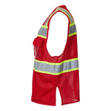 B150-156 Kishigo EV Series® Enhanced Visibility 3 Pocket Mesh Vest Red/ Lime - B153