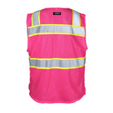 B150-156 Kishigo EV Series® Enhanced Visibility 3 Pocket Mesh Vest Pink/ Lime - B156