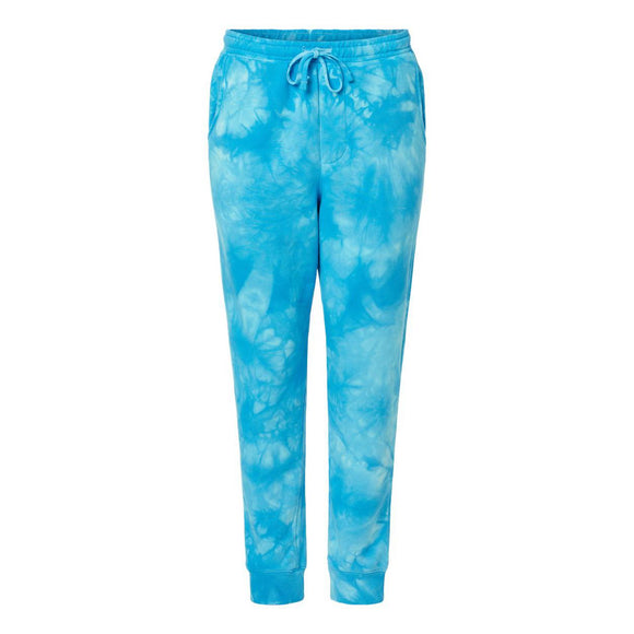 PRM50PTTD Independent Trading Co. Tie-Dyed Fleece Pants Tie Dye Aqua Blue