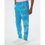 PRM50PTTD Independent Trading Co. Tie-Dyed Fleece Pants Tie Dye Aqua Blue