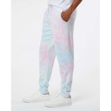 PRM50PTTD Independent Trading Co. Tie-Dyed Fleece Pants Tie Dye Cotton Candy