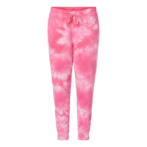 PRM50PTTD Independent Trading Co. Tie-Dyed Fleece Pants Tie Dye Pink