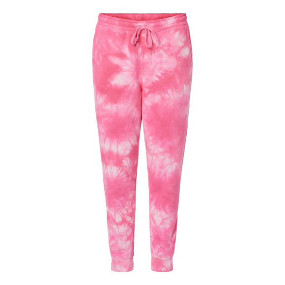 PRM50PTTD Independent Trading Co. Tie-Dyed Fleece Pants Tie Dye Pink