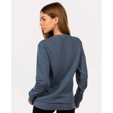 9002 Next Level Unisex Malibu Crewneck Sweatshirt Heather Midnight Navy