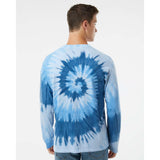 240MS Dyenomite Multi-Color Spiral Tie-Dyed Long Sleeve T-Shirt Moonbeam