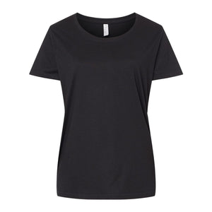 3816 LAT Curvy Collection Women's Fine Jersey Tee Blended Black