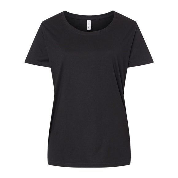 3816 LAT Curvy Collection Women's Fine Jersey Tee Blended Black