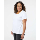 3816 LAT Curvy Collection Women's Fine Jersey Tee Blended White