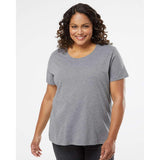 3816 LAT Curvy Collection Women's Fine Jersey Tee Granite Heather