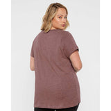 3816 LAT Curvy Collection Women's Fine Jersey Tee Sangria Blackout