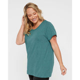 3816 LAT Curvy Collection Women's Fine Jersey Tee Surf Blackout