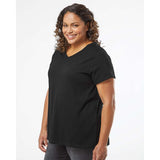 3817 LAT Curvy Collection Women's Fine Jersey V-Neck Tee Blended Black