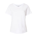 3817 LAT Curvy Collection Women's Fine Jersey V-Neck Tee Blended White