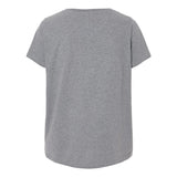 3817 LAT Curvy Collection Women's Fine Jersey V-Neck Tee Granite Heather