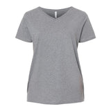 3817 LAT Curvy Collection Women's Fine Jersey V-Neck Tee Granite Heather