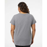 3817 LAT Curvy Collection Women's Fine Jersey V-Neck Tee Granite Heather