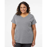 3817 LAT Curvy Collection Women's Fine Jersey V-Neck Tee Granite Heather