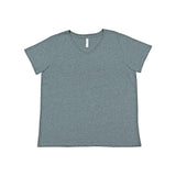 3817 LAT Curvy Collection Women's Fine Jersey V-Neck Tee Ice Blackout