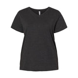 3817 LAT Curvy Collection Women's Fine Jersey V-Neck Tee Vintage Smoke