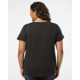 3817 LAT Curvy Collection Women's Fine Jersey V-Neck Tee Vintage Smoke