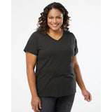 3817 LAT Curvy Collection Women's Fine Jersey V-Neck Tee Vintage Smoke