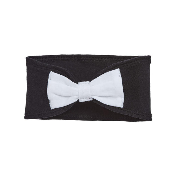 4454 Rabbit Skins Infant Bow Tie Headband Black/ White