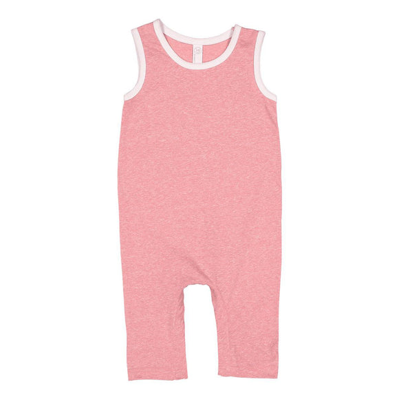 4492 Rabbit Skins Infant Harborside Mélange Tank Romper Mauvelous Melange