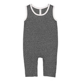 4492 Rabbit Skins Infant Harborside Mélange Tank Romper Smoke Melange