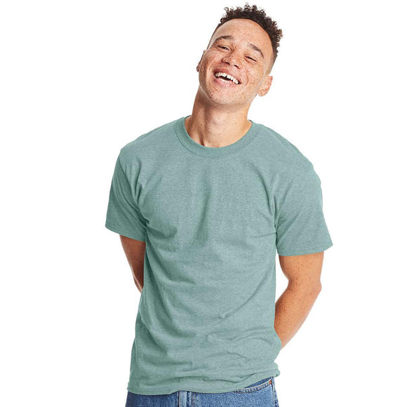 5180 Hanes Beefy-T® T-Shirt Clean Mint Pepper Heather