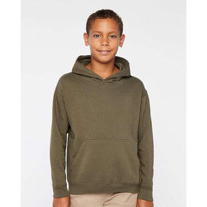 2296 LAT Youth Pullover Fleece Hoodie Military Green