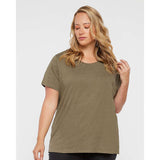 3816 LAT Curvy Collection Women's Fine Jersey Tee Vintage Military Green