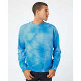 PRM3500TD Independent Trading Co. Midweight Tie-Dyed Sweatshirt Tie Dye Aqua Blue