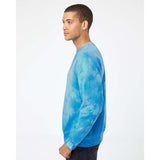 PRM3500TD Independent Trading Co. Midweight Tie-Dyed Sweatshirt Tie Dye Aqua Blue