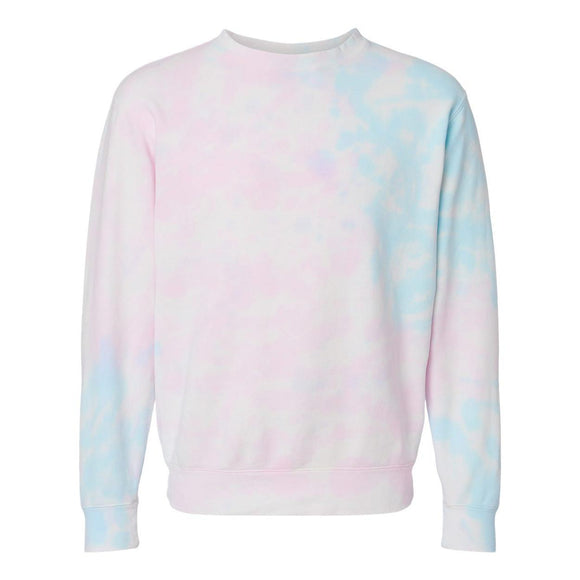 PRM3500TD Independent Trading Co. Midweight Tie-Dyed Sweatshirt Tie Dye Cotton Candy