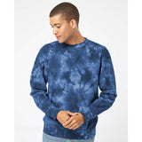 PRM3500TD Independent Trading Co. Midweight Tie-Dyed Sweatshirt Tie Dye Navy