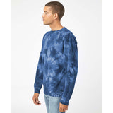 PRM3500TD Independent Trading Co. Midweight Tie-Dyed Sweatshirt Tie Dye Navy