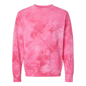 PRM3500TD Independent Trading Co. Midweight Tie-Dyed Sweatshirt Tie Dye Pink