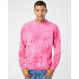 PRM3500TD Independent Trading Co. Midweight Tie-Dyed Sweatshirt Tie Dye Pink