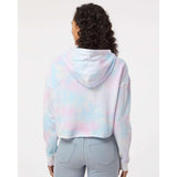 AFX64CRP Independent Trading Co. Women’s Lightweight Crop Hooded Sweatshirt Tie Dye Cotton Candy