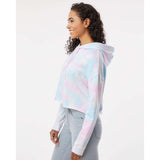 AFX64CRP Independent Trading Co. Women’s Lightweight Crop Hooded Sweatshirt Tie Dye Cotton Candy