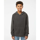 PRM1500Y Independent Trading Co. Youth Midweight Pigment-Dyed Hooded Sweatshirt Pigment Black